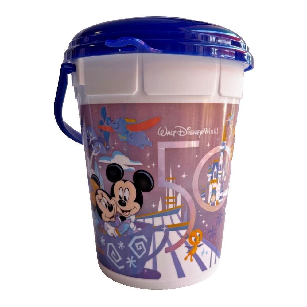 Disney World 50th Anniversary Popcorn Bucket Mickey Minnie Mouse Parks Souvenir